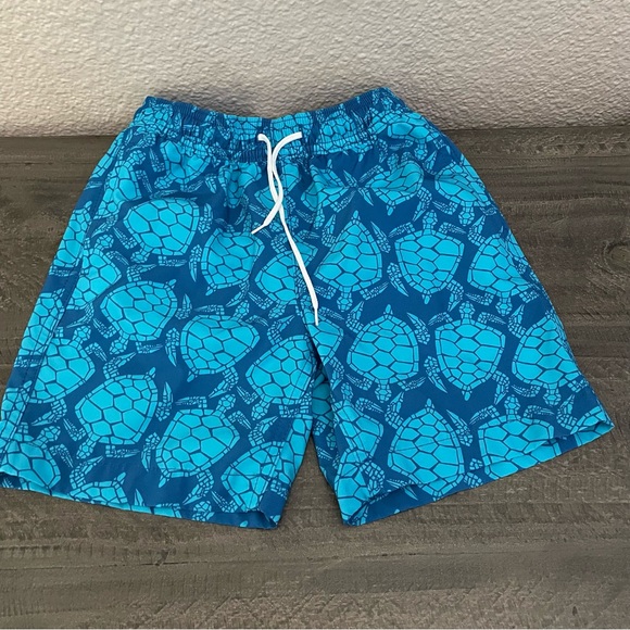 Crewcuts Other - Youth boys Crewcuts Blue Turtle Pattern Swim Shorts